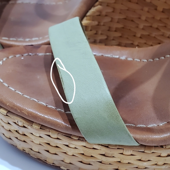 Kate Spade "Dancer" green preppy wedge sandal, size 7.5M - Picture 15 of 16